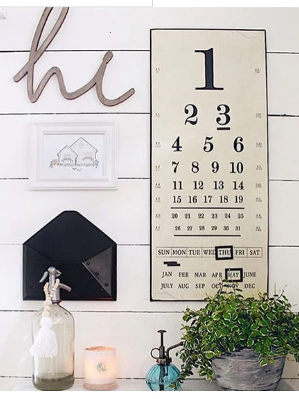 HUGE Vintage Eye Chart Calendar